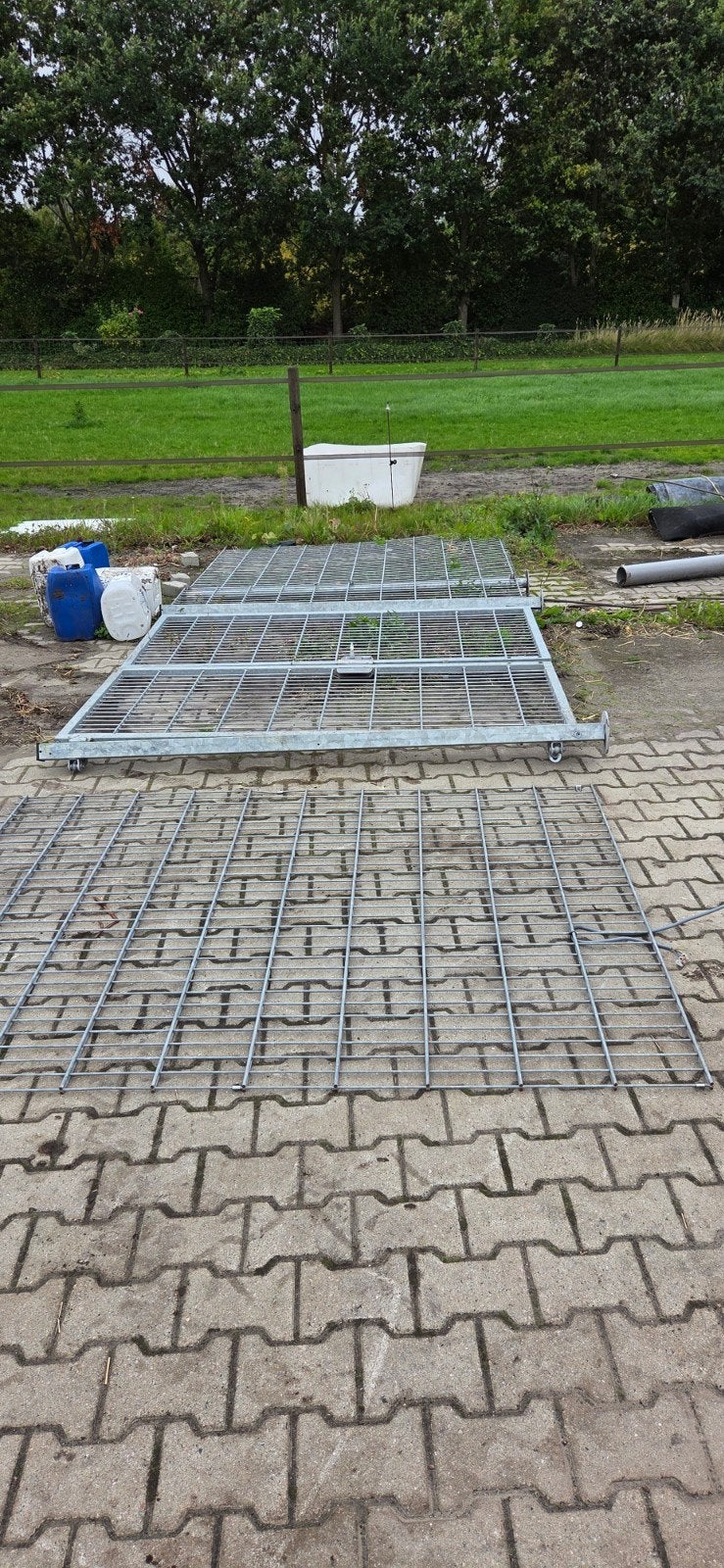 Hek gegalvaniseerd, Ophalen of Verzenden, IJzer, Spijlenhekwerk, Met poort