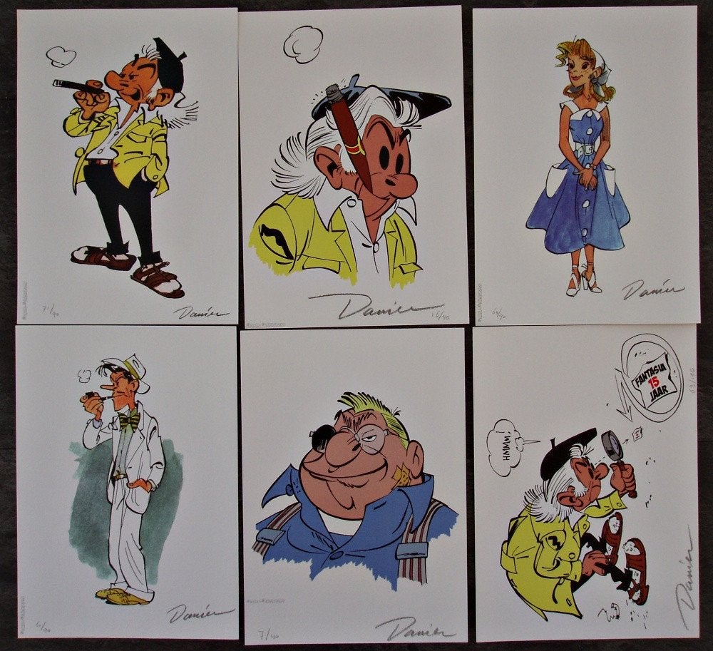 6X A4 Prenten Havank - Danier - Daan Jippes, Verzenden, Overige figuren, Zo goed als nieuw, Plaatje, Poster of Sticker