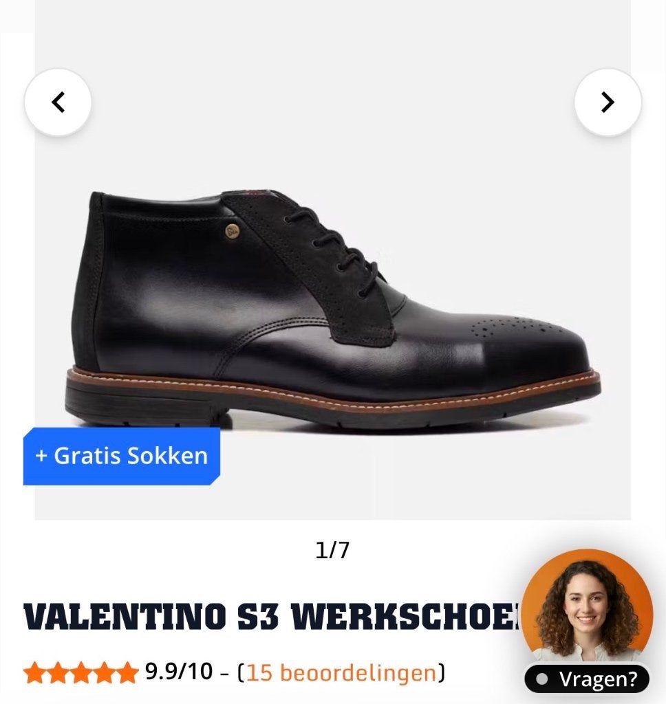 Emma s3 werkschoen Valentino, Ophalen of Verzenden, Zo goed als nieuw