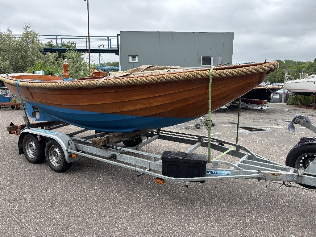 Klassieke De Jong Vlet 6.20 (Massief teak) - Vaarklaar, Watersport en Boten, Sloepen, Gebruikt, Binnenboordmotor, 18 pk, Diesel