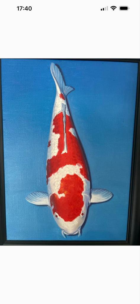 Schilderij van Koi Karper - Handgeschilderd Kunstwerk, Ophalen of Verzenden