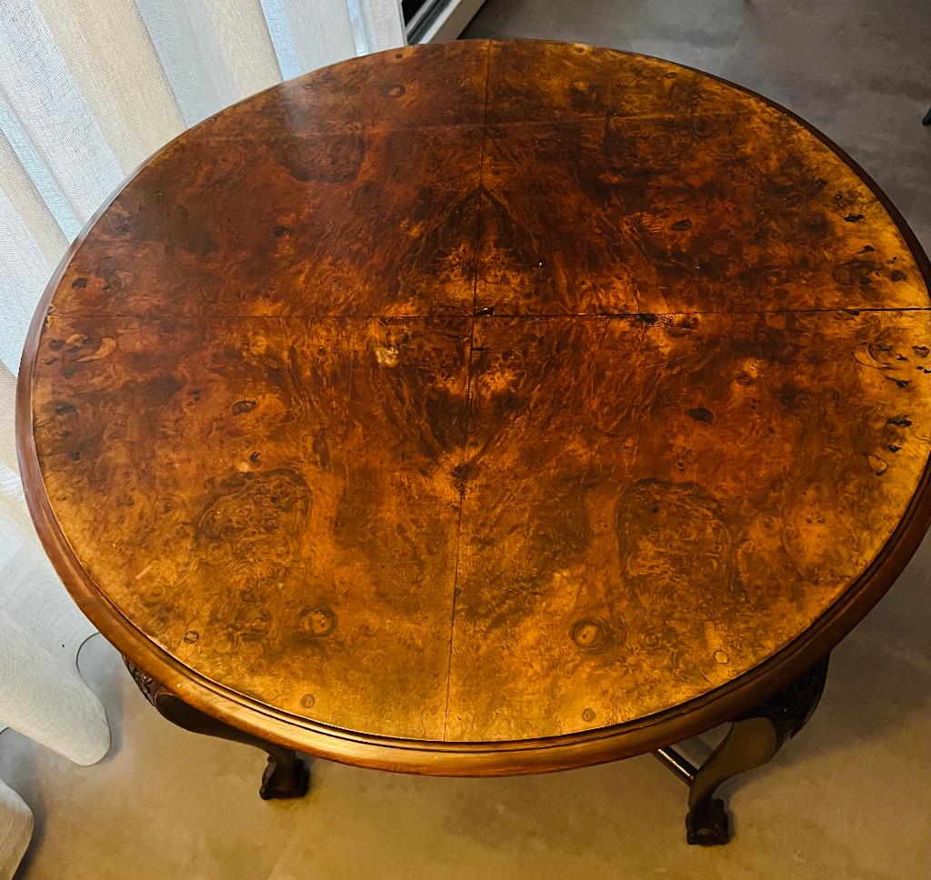 Mahonie ronde bijzettafel, Ophalen