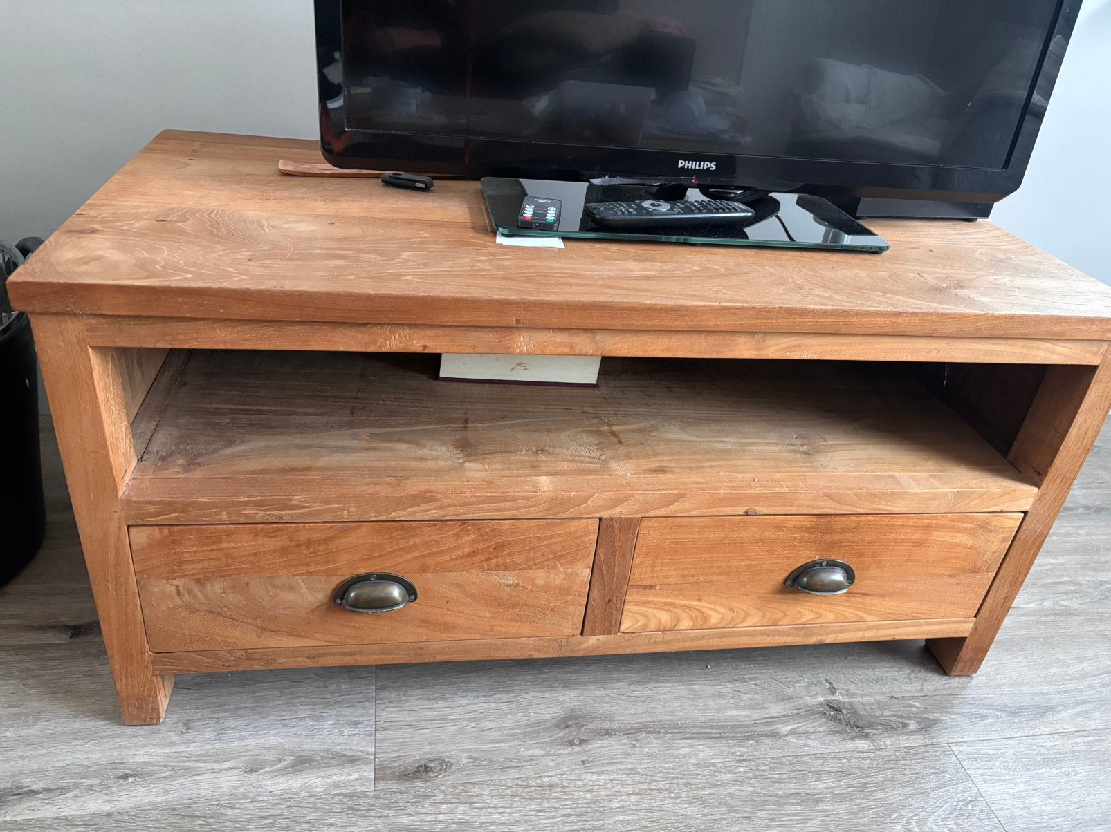 Tv kast teak, Ophalen, Gebruikt, Teakhout, 50 tot 100 cm