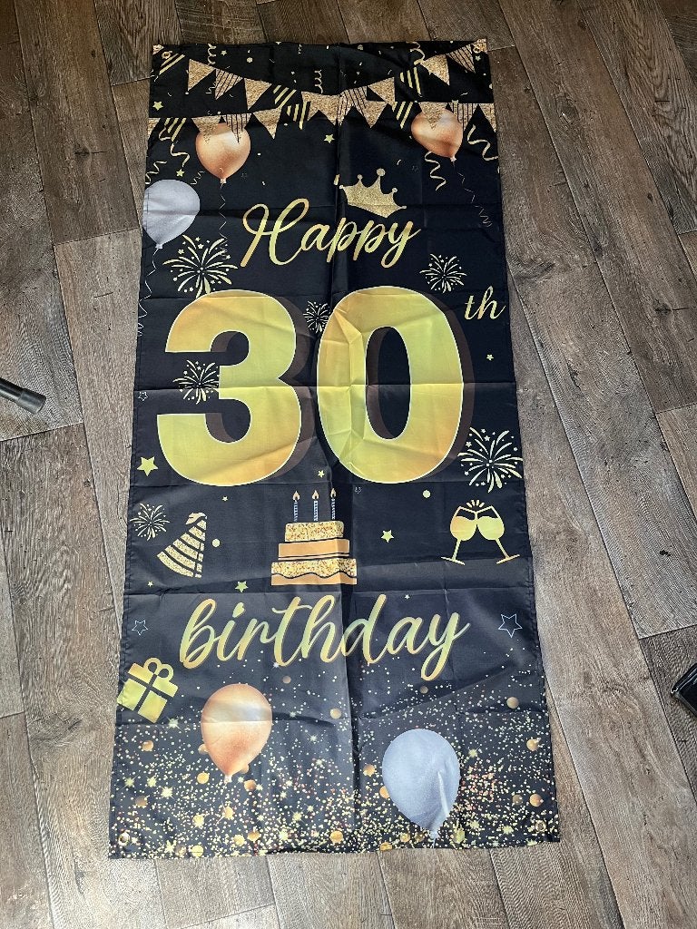 Spandoek 30 jaar, Ophalen, Zo goed als nieuw, Versiering, Verjaardag