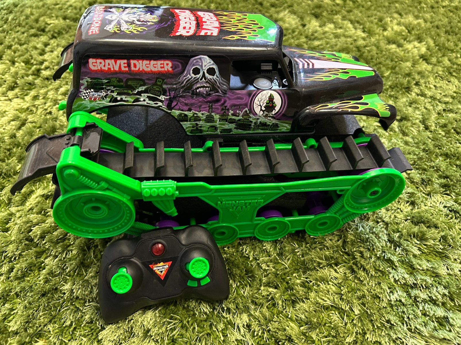 Monster jam grave digger rupsband bestuurbare auto, Ophalen, Auto offroad, Overige typen, Zo goed als nieuw