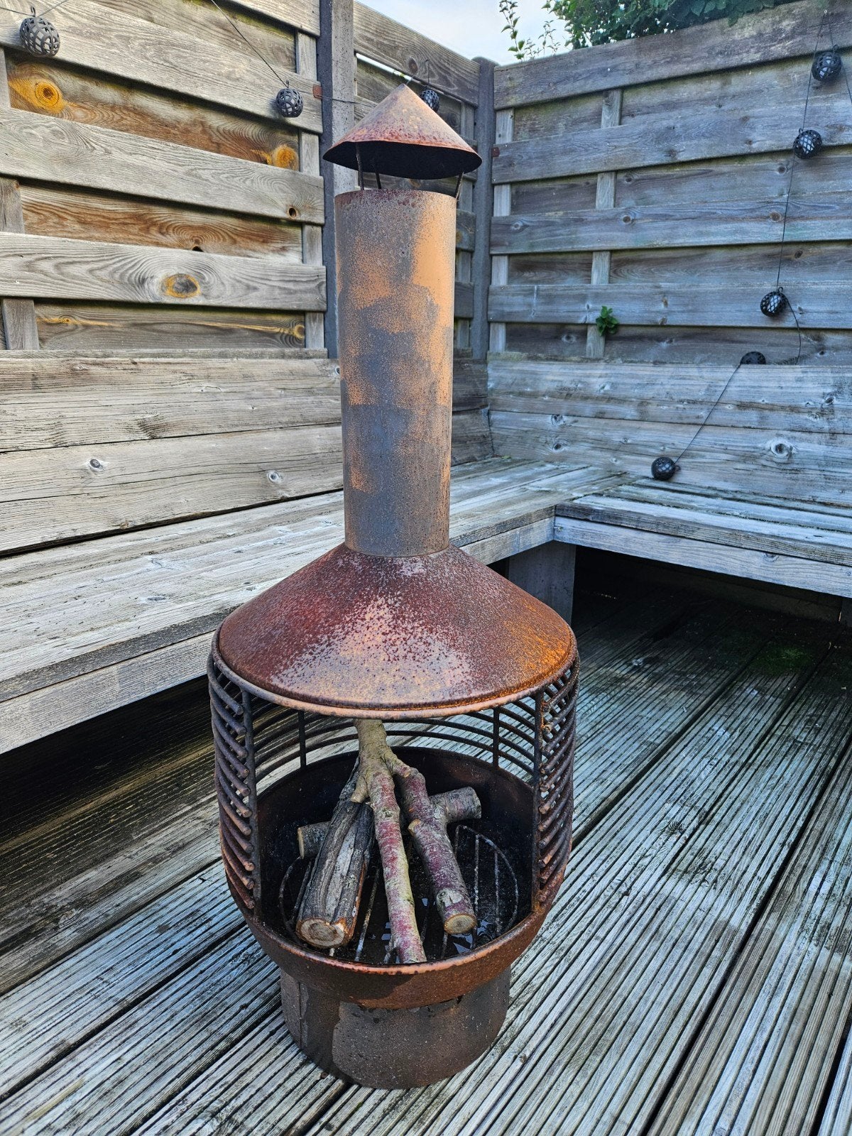 Rustieke tuinkachel, 110 cm hoog, weinig gebruikt, Ophalen, Zo goed als nieuw, Vrijstaande haard
