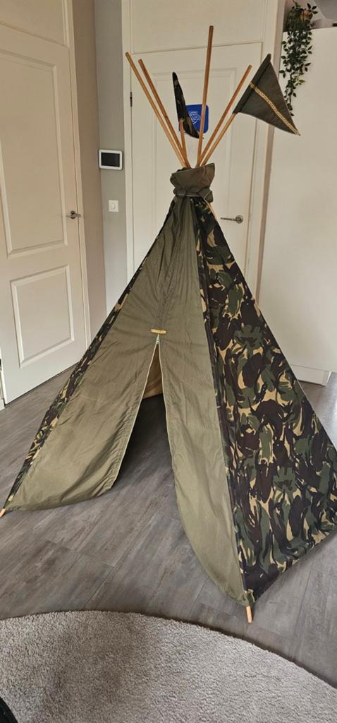 Tipitent in legerstijl - Speeltent voor kinderen, Ophalen of Verzenden, Gebruikt