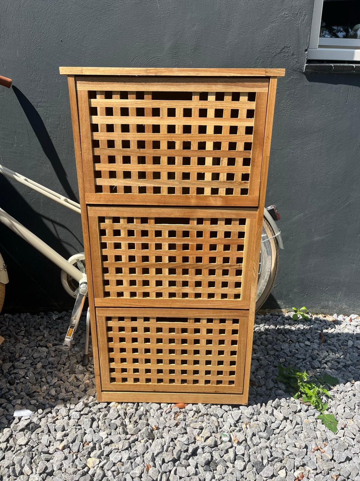 Houten schoenenkast met 3 lades, Ophalen, Gebruikt