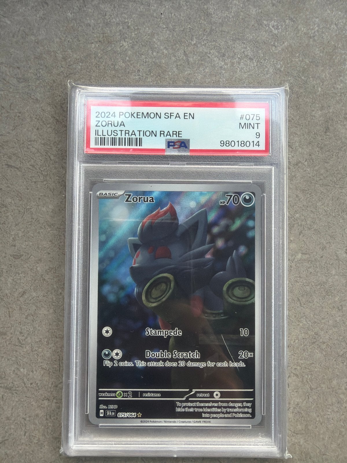 Zorua Illustration Rare PSA 9 MINT Pokémon Kaart, Ophalen of Verzenden, Nieuw, Losse kaart
