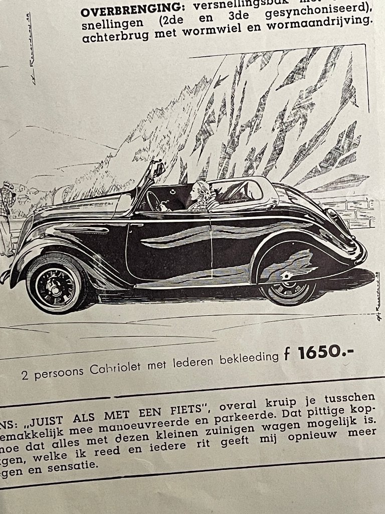 Peugeot folder uit 1939.  Modellen 202 / 402, Ophalen of Verzenden, Gelezen, Peugeot