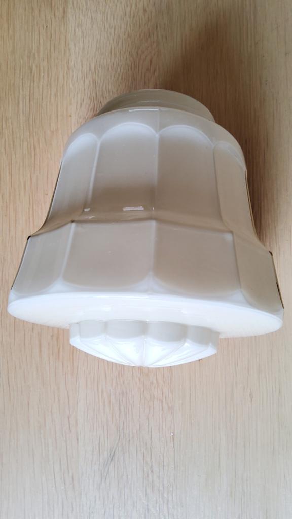 Antiek opaline glazen Art Deco Plafonnière lamp., Ophalen of Verzenden