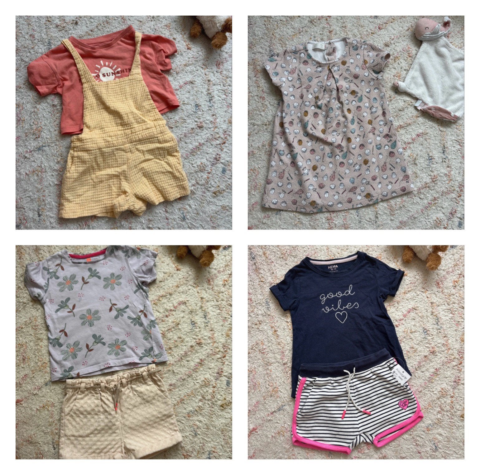 4x zomer setje meisje - maat 98, Ophalen of Verzenden, Zo goed als nieuw, Meisje, Setje