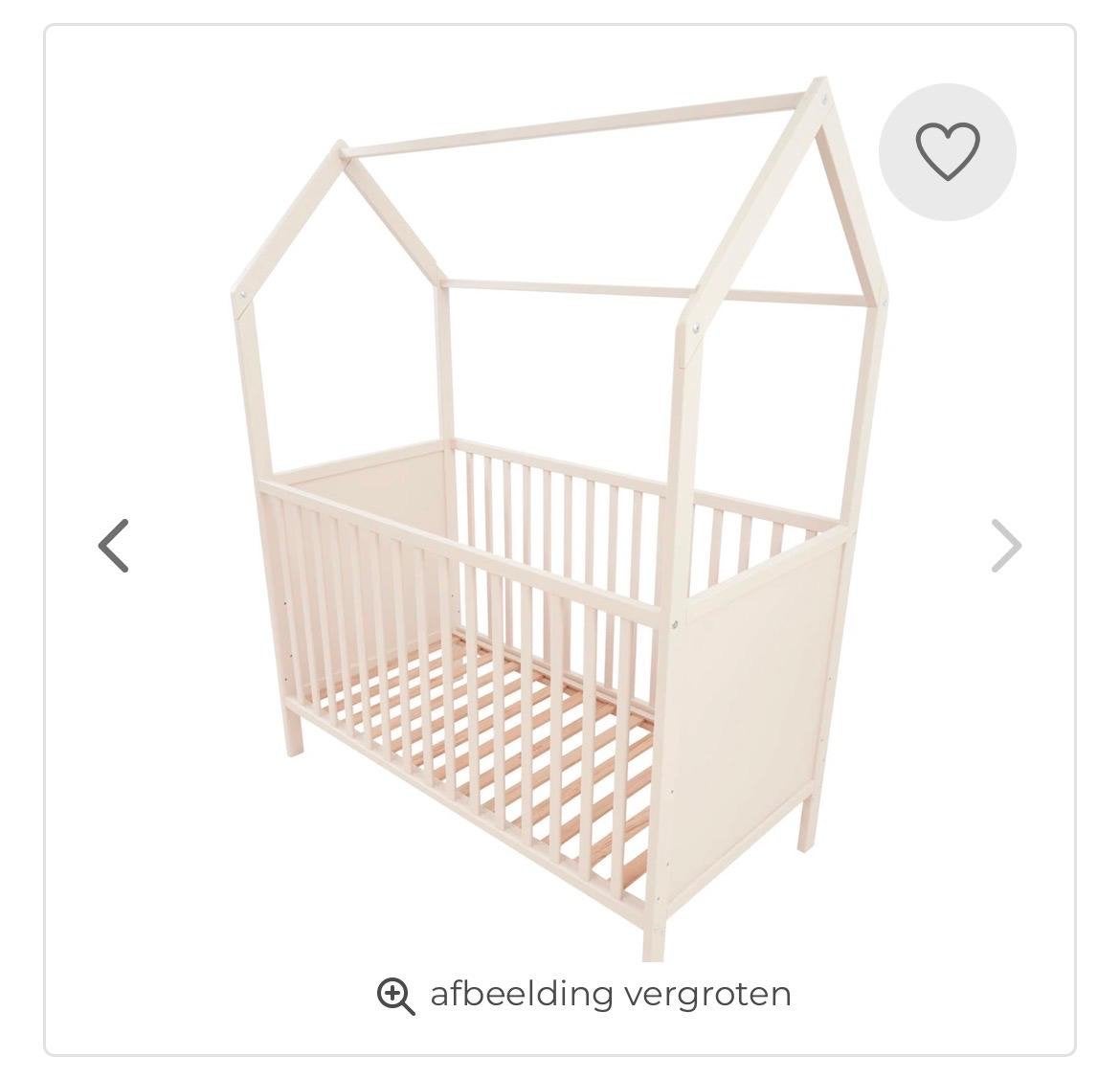Peuterbed 60x120 cm - Met uitvalbeveiliging, Ophalen, Wit, 190 cm of minder, Hout
