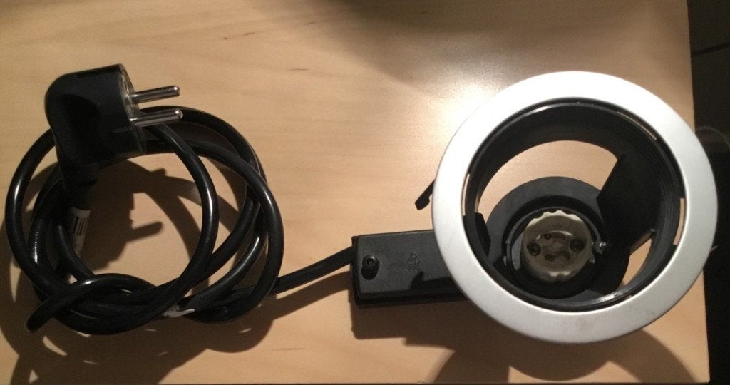 2 inbouwspotjes ( 80 mm / GU10 ), Ophalen of Verzenden, Zo goed als nieuw