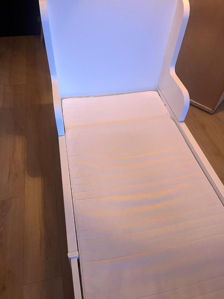 2 x IKEA Sundvik meegroeibed incl matras, 70 tot 85 cm, Zo goed als nieuw, 180 cm of meer, Ophalen