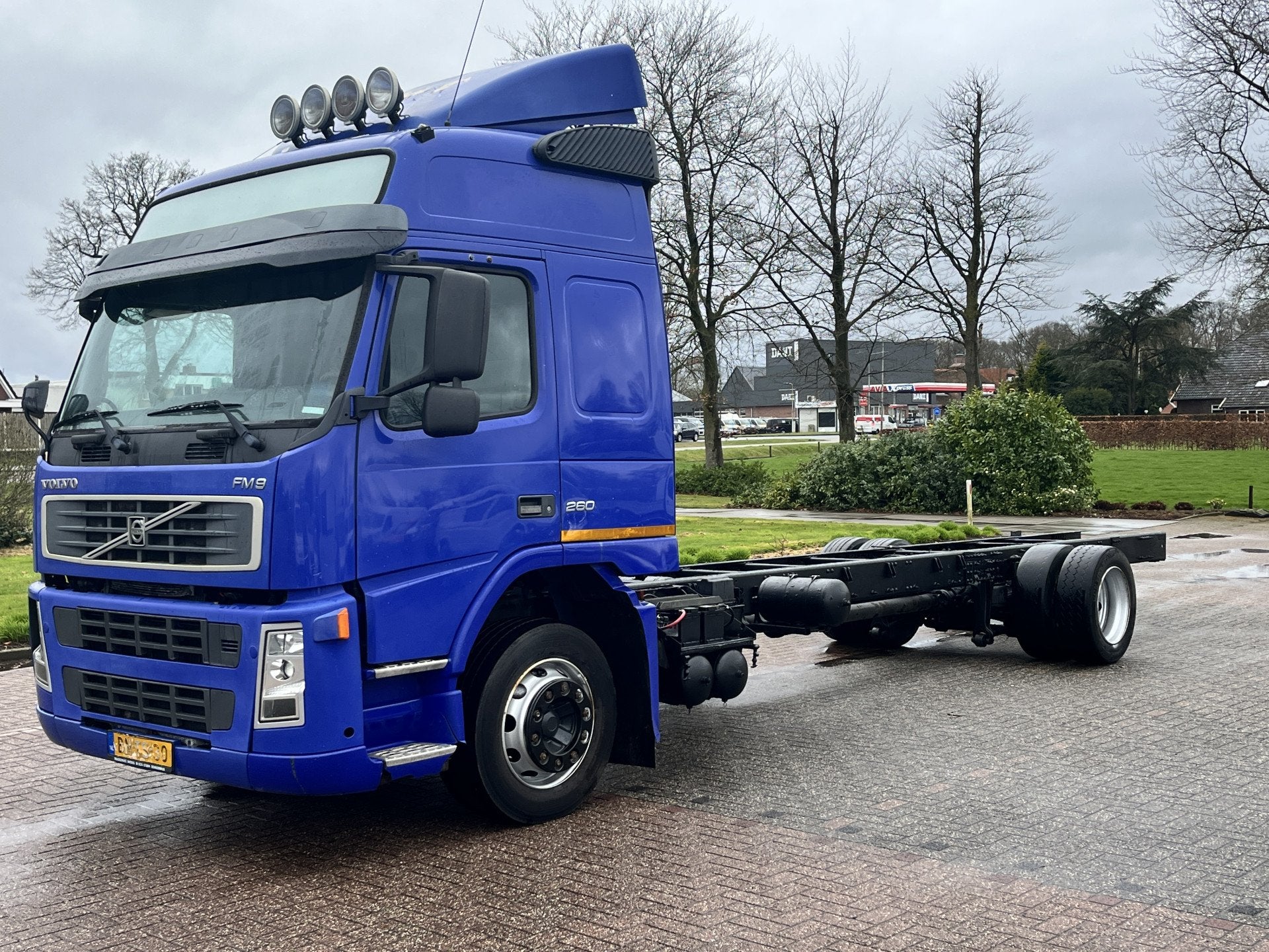 Volvo FM9 4X2R FAL7.1 RAS-A4/L90 600cm wielbasis Chassis cab, Auto's, Vrachtwagens, Stof, Zwart, Blauw, Radio