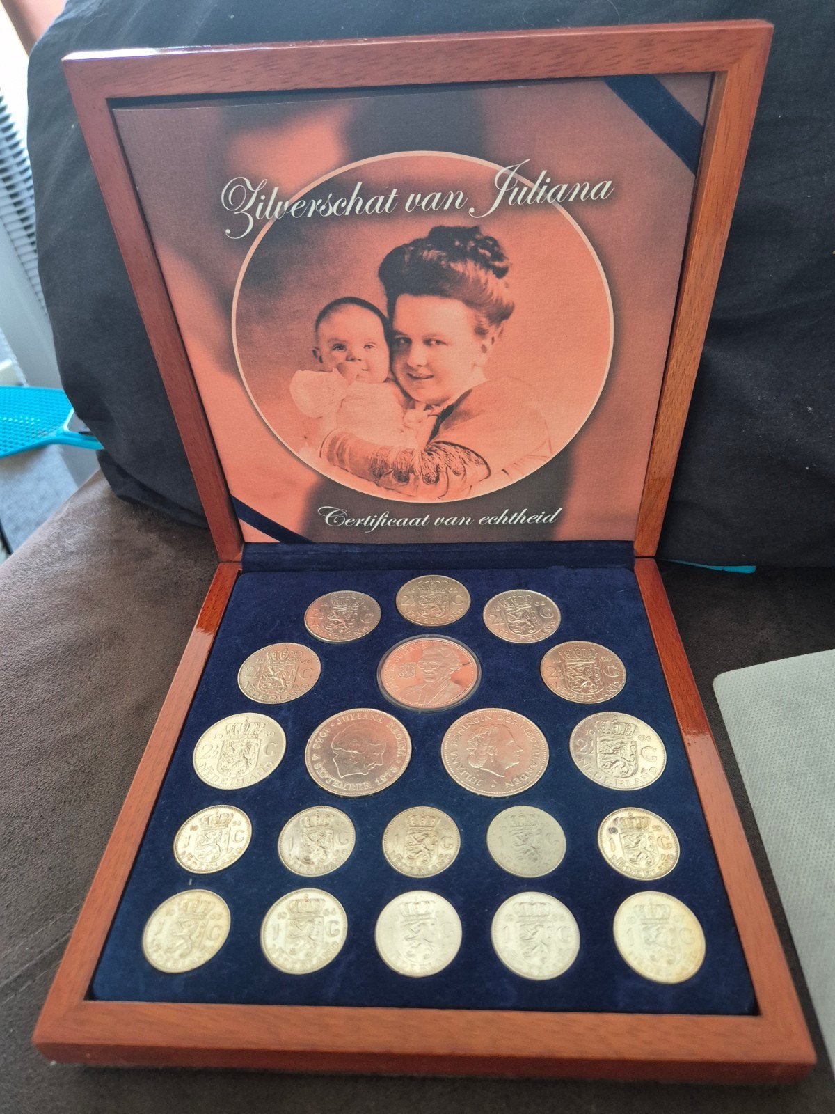 Zilverschat van juliana met echtheids certificaat, Ophalen of Verzenden, Koningin Juliana, 10 gulden, Zilver