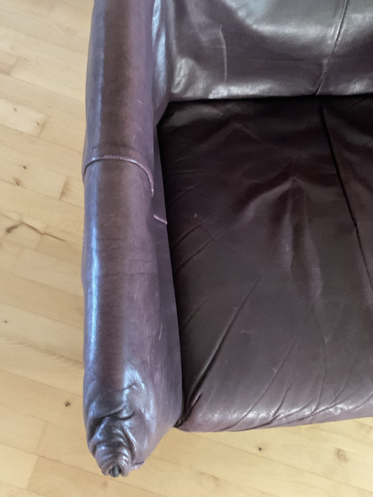 Leren fauteuil Charly ,! - Donkerbruin, Ophalen, Gebruikt, 50 tot 75 cm, Leer