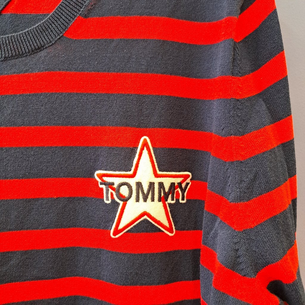 Tommy Hilfiger blauw rood gestreept truitje 3/4 mw XL 46535, Kleding | Dames, Blauw, ., Maat 46/48 (XL) of groter, Ophalen of Verzenden