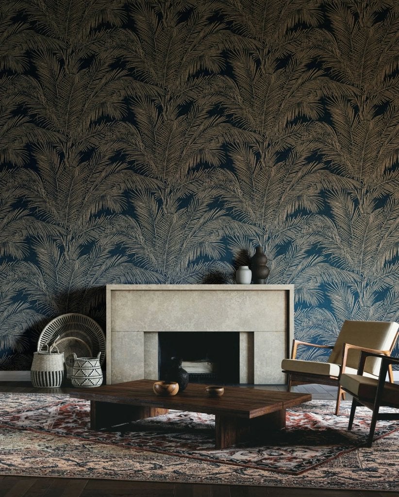 Arte Maui Prussian Blue 81530 – designbehang – Restpartij, Ophalen of Verzenden, Nieuw