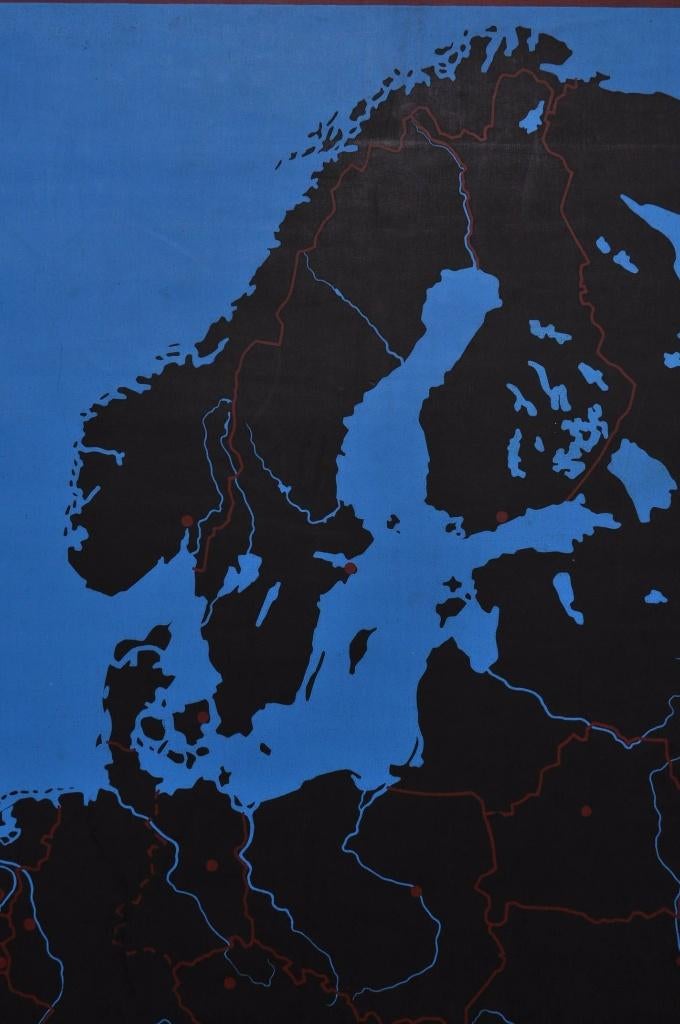 Vintage kaart Europa 1973 schoolplaat plaat landkaart, Ophalen of Verzenden, Aardrijkskunde