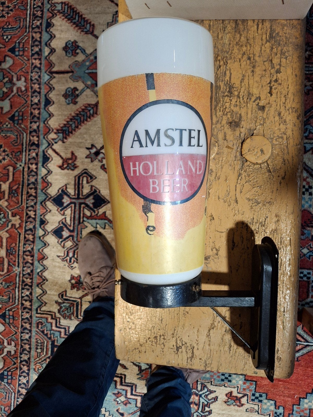 Vintage Amstel Bier Wandlamp - Jaren '50/'60, Ophalen of Verzenden