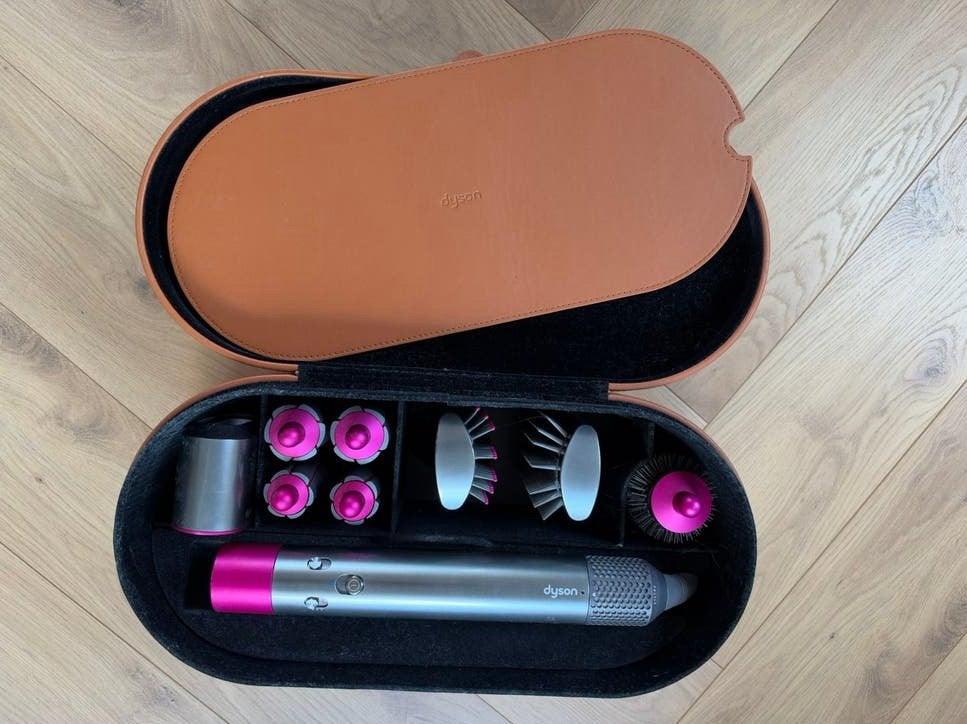 Dyson Airwrap Complete (Nikkel/Fuchsia), Witgoed en Apparatuur, Ophalen of Verzenden, Zo goed als nieuw, Haarverzorging