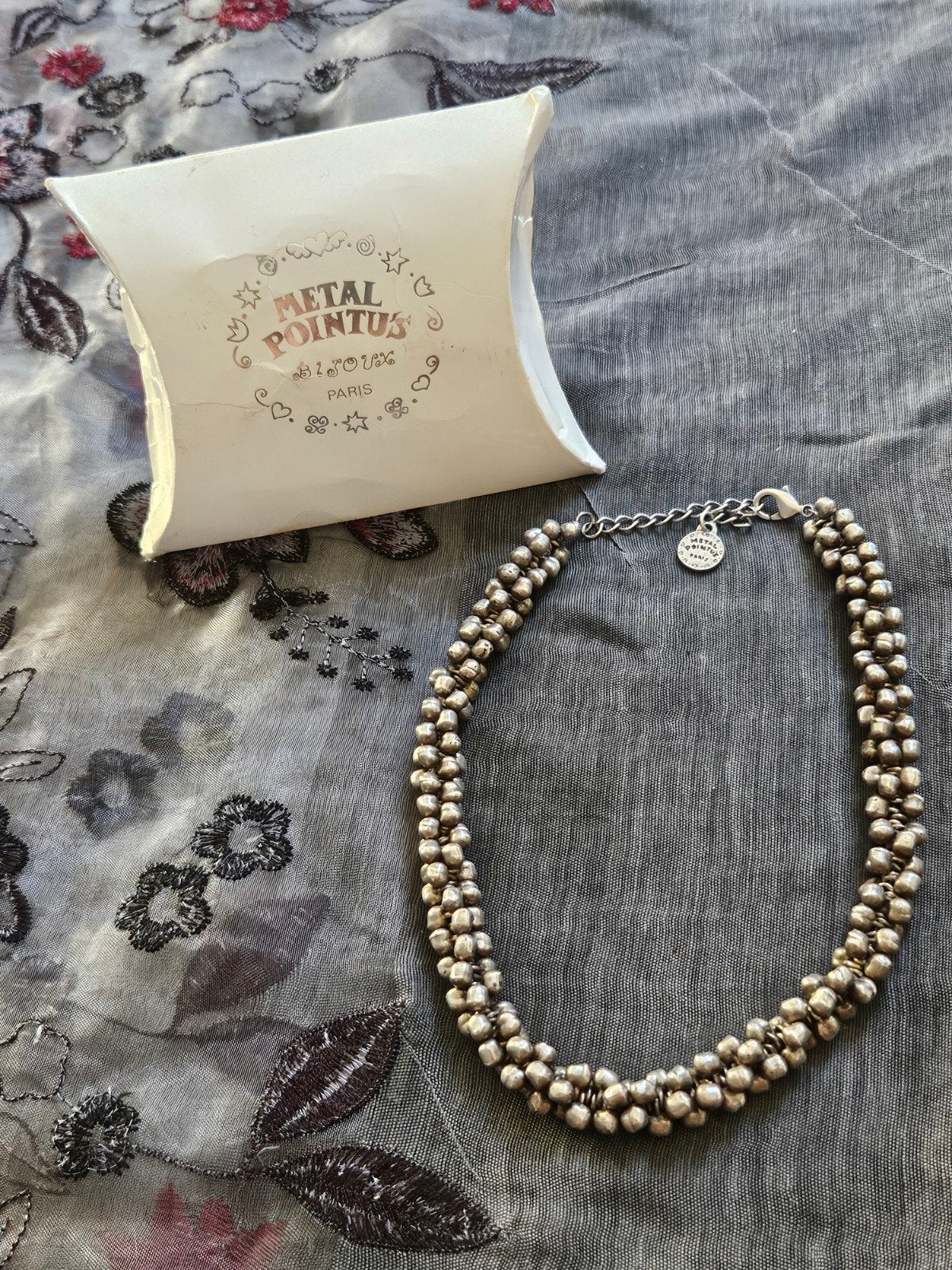 Pepite Collier Metal Pointu's Parijs,  lengte verstelbaar, Overige materialen, Ophalen of Verzenden, Zilver, Verstelbaar