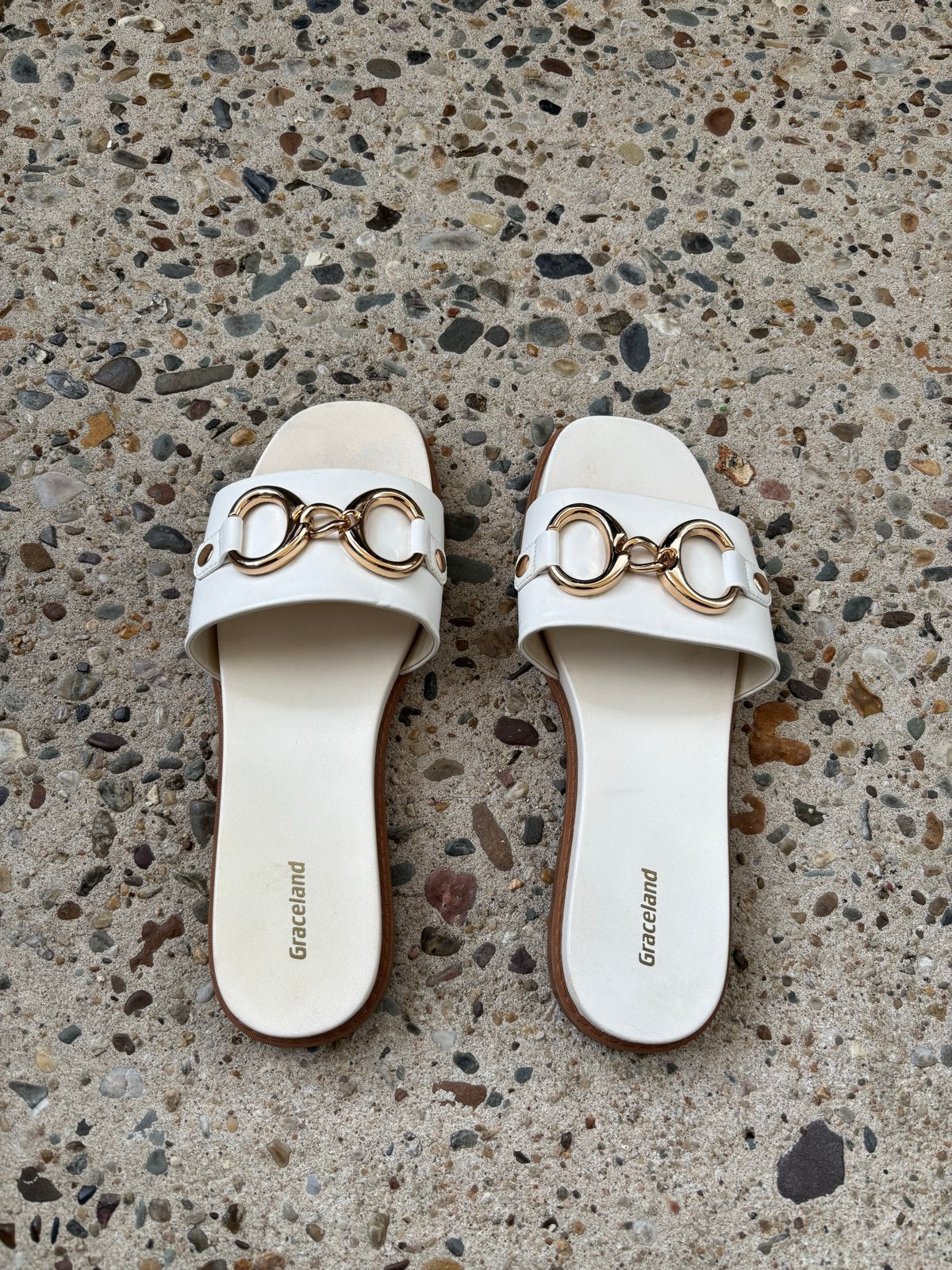 Graceland slippers, Kleding | Dames, Ophalen of Verzenden, Gedragen, Wit, Slippers