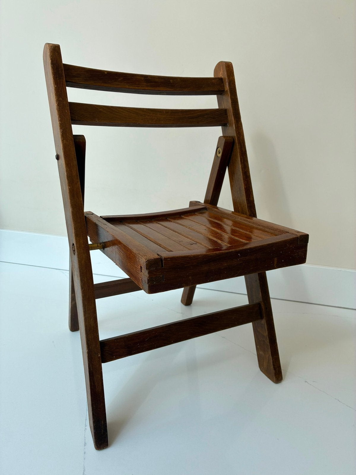 Mid century kinderklapstoel hout 70’s bruin, Ophalen of Verzenden, Gebruikt, Stoel