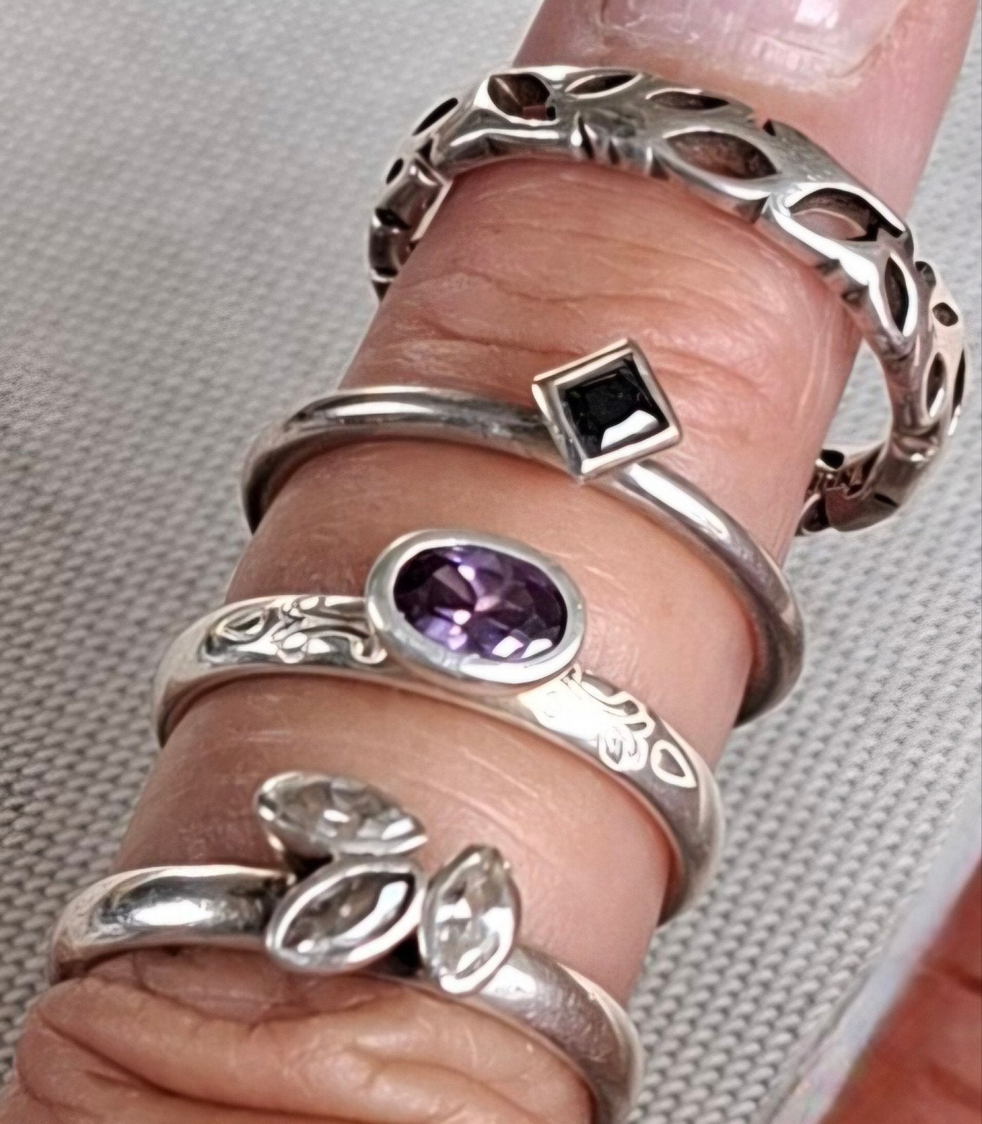 4 zilveren spinning ringen van Hans Hendrik Nygaard, Gebruikt, Ophalen of Verzenden, Kleiner dan 17, Dame