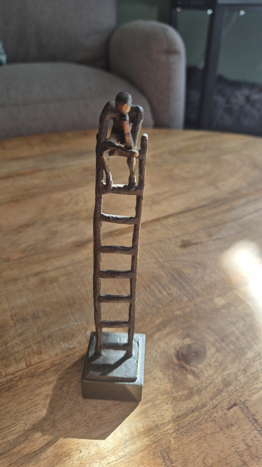 Bronzen sculptuur Corry Ammerlaan - De Denkende Mens, Minder dan 20 cm, Gemerkt, Ophalen of Verzenden, Brons