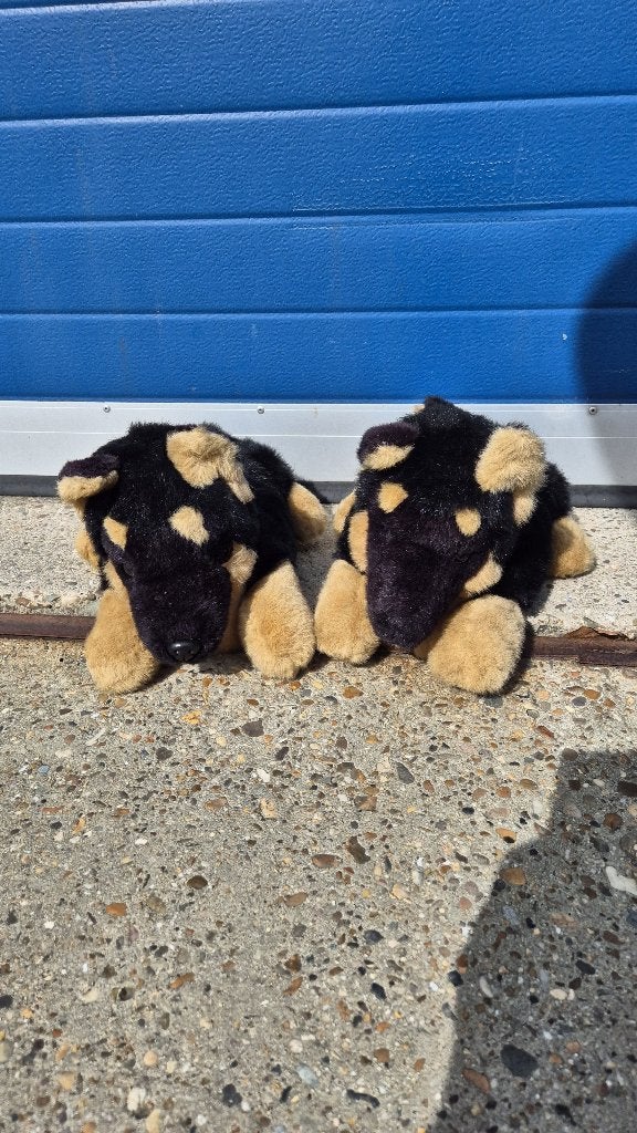Heren pantoffels Duitse Herder, hond, maat L (44-47). S47, Tweedehands verkoop, Tweedehands verkoop, Zwart, Ophalen of Verzenden