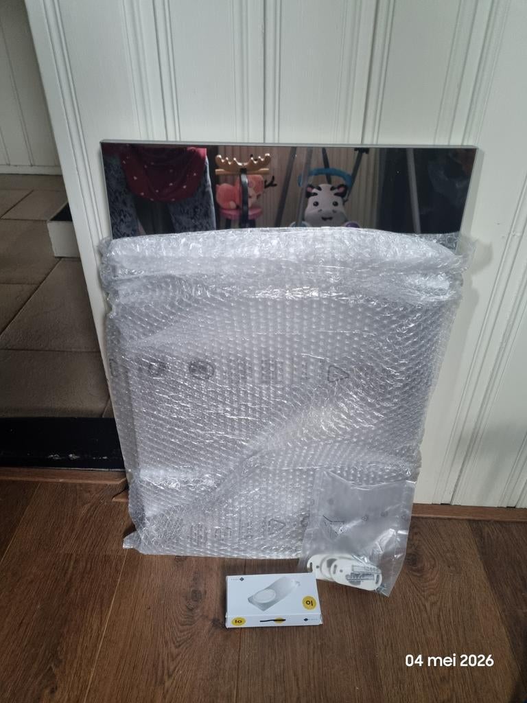 Nieuwe spiegel met lampje, Huis en Inrichting, Woonaccessoires | Spiegels, Ophalen, Minder dan 50 cm, Nieuw, Minder dan 100 cm