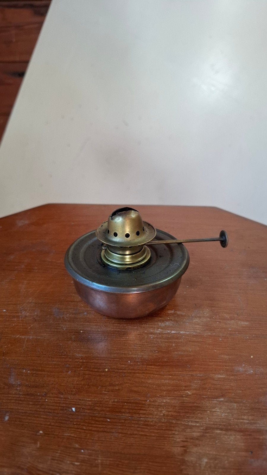 Antieke koperen olielamp brander, Antiek en Kunst, Ophalen of Verzenden