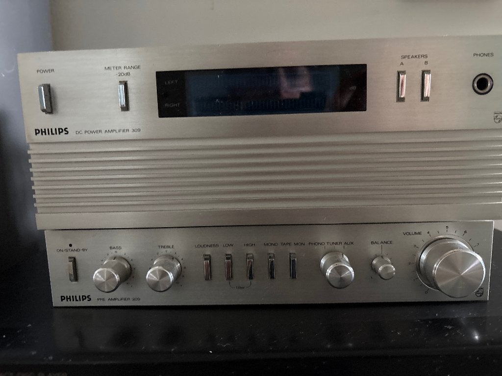 Philips pre 209 + 309 power + boxen + cd speler, Philips, Gebruikt, Verzenden, Cd-speler