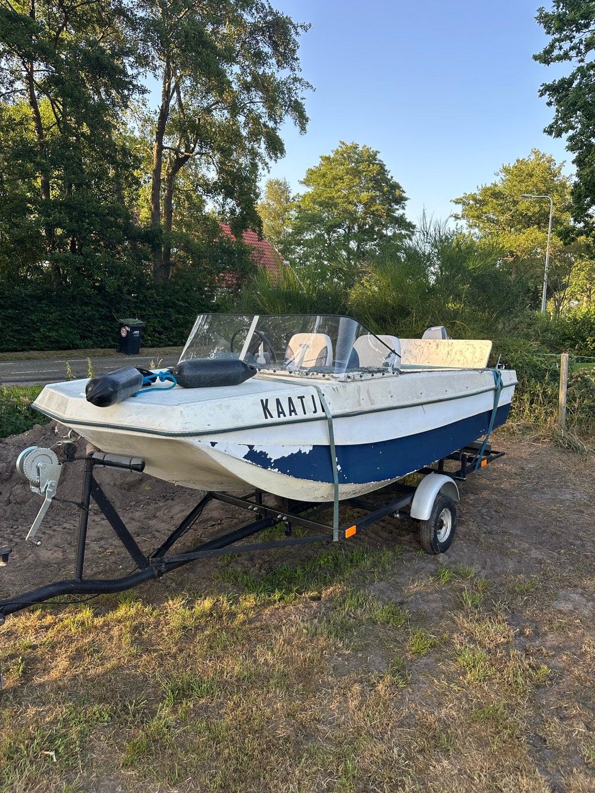 Speedbootje met Mariner 20 PK buitenboordmotor, Overige merken, Gebruikt, Buitenboordmotor, Trailer