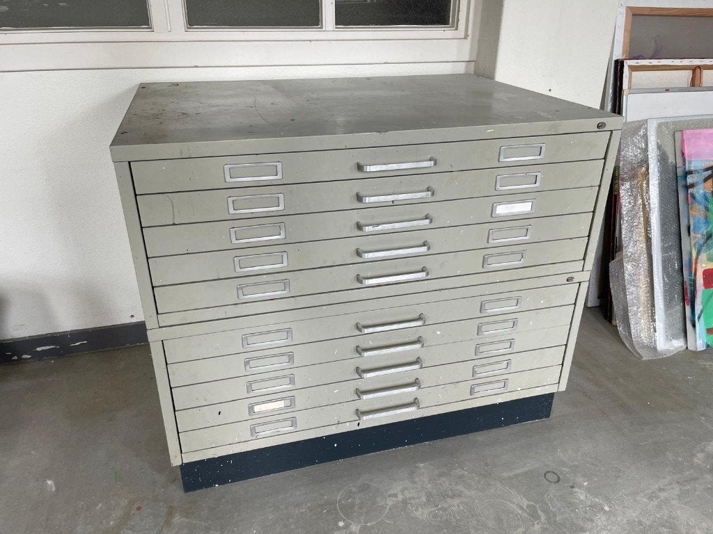 Architectenkast, Huis en Inrichting, Kasten | Ladekasten, Ophalen, Gebruikt, 100 tot 150 cm, 5 laden of meer