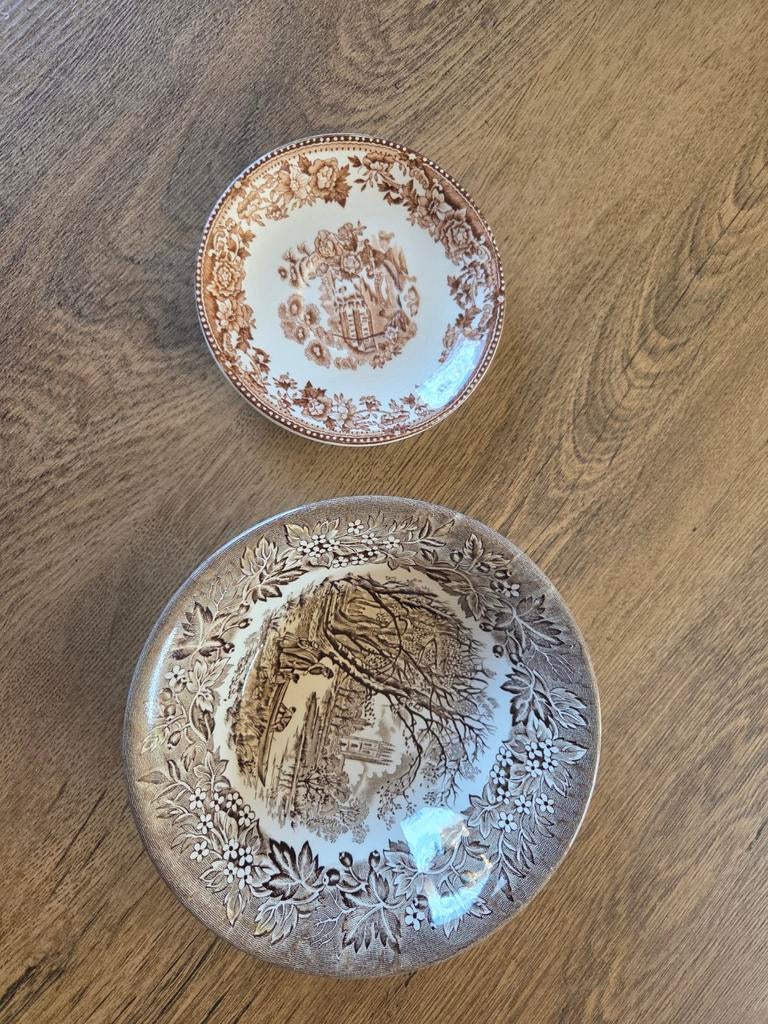 Vintage Staffordshire en Alfred Meakin schoteltjes, Ophalen of Verzenden