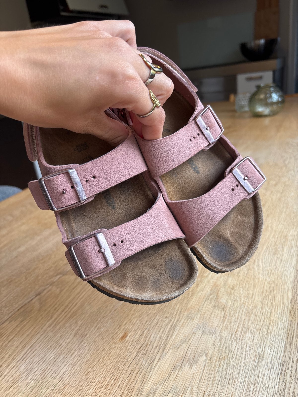 Birkenstock sandaaltjes maat 35, Roze, Gedragen, Sandalen of Muiltjes, Ophalen of Verzenden