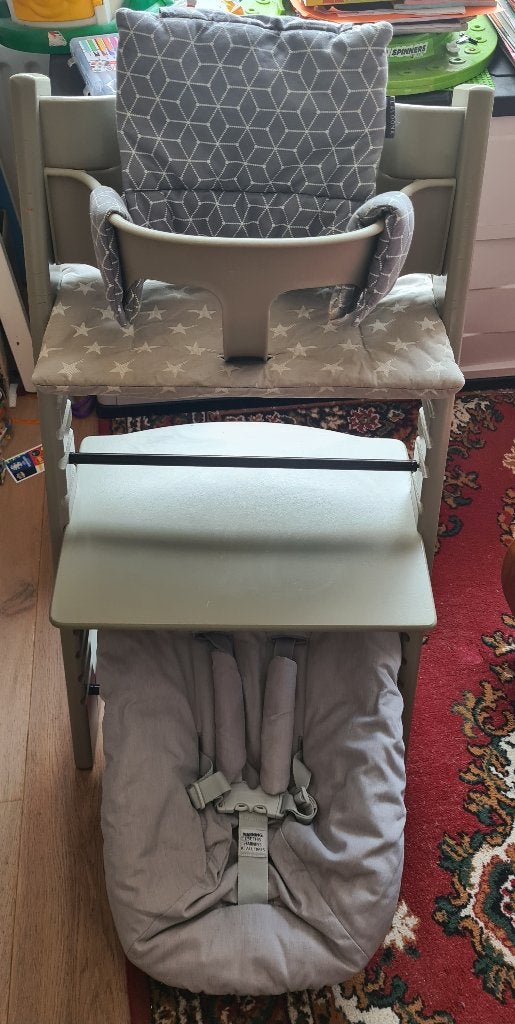 Mooie complete glazier green/licht grijs originele stokke, Kinderen en Baby's, Kinderstoelen, Ophalen, Gebruikt, Meegroeistoel