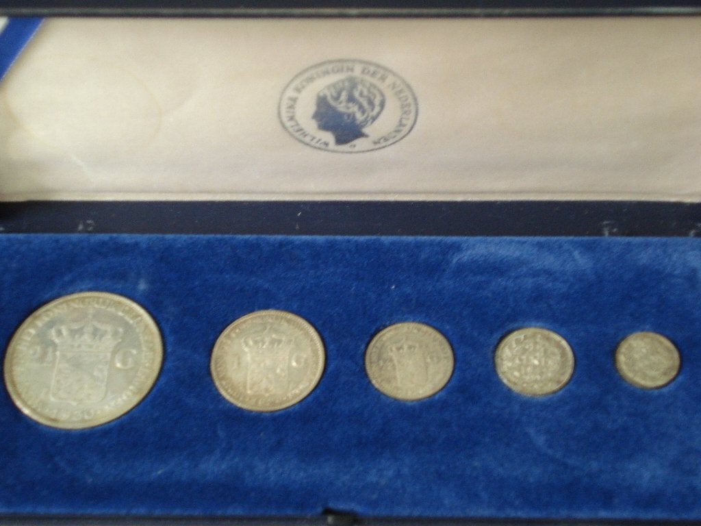 WILHELMINA ZILVER SET, Postzegels en Munten, Setje, Zilver, Koningin Wilhelmina, Overige waardes