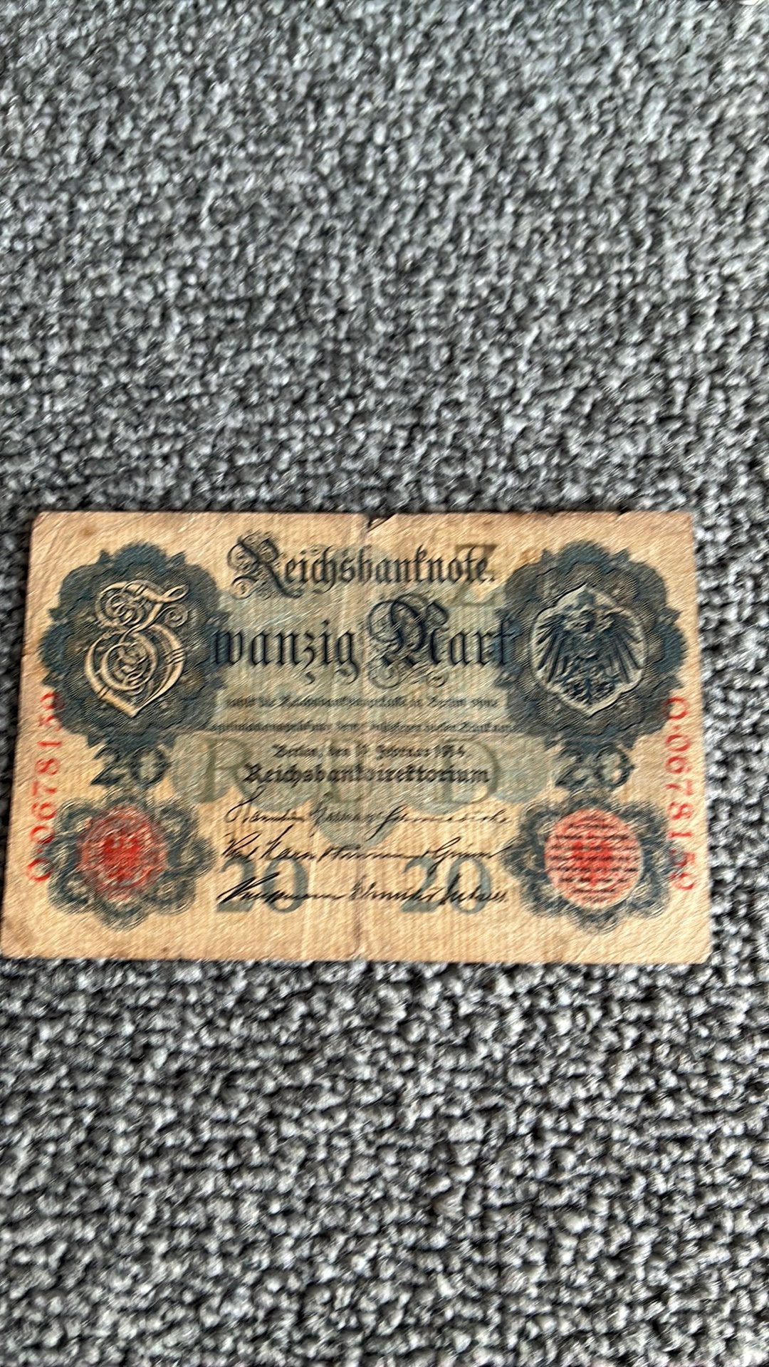 Duitsland 20 mark 1914, Postzegels en Munten, Bankbiljetten | Europa | Niet-Eurobiljetten, Ophalen of Verzenden, Duitsland