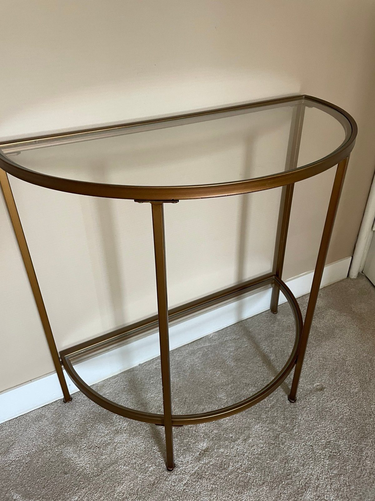 Bijzettafel glas, Huis en Inrichting, Ophalen, 50 tot 100 cm, Zo goed als nieuw, Tijdloos