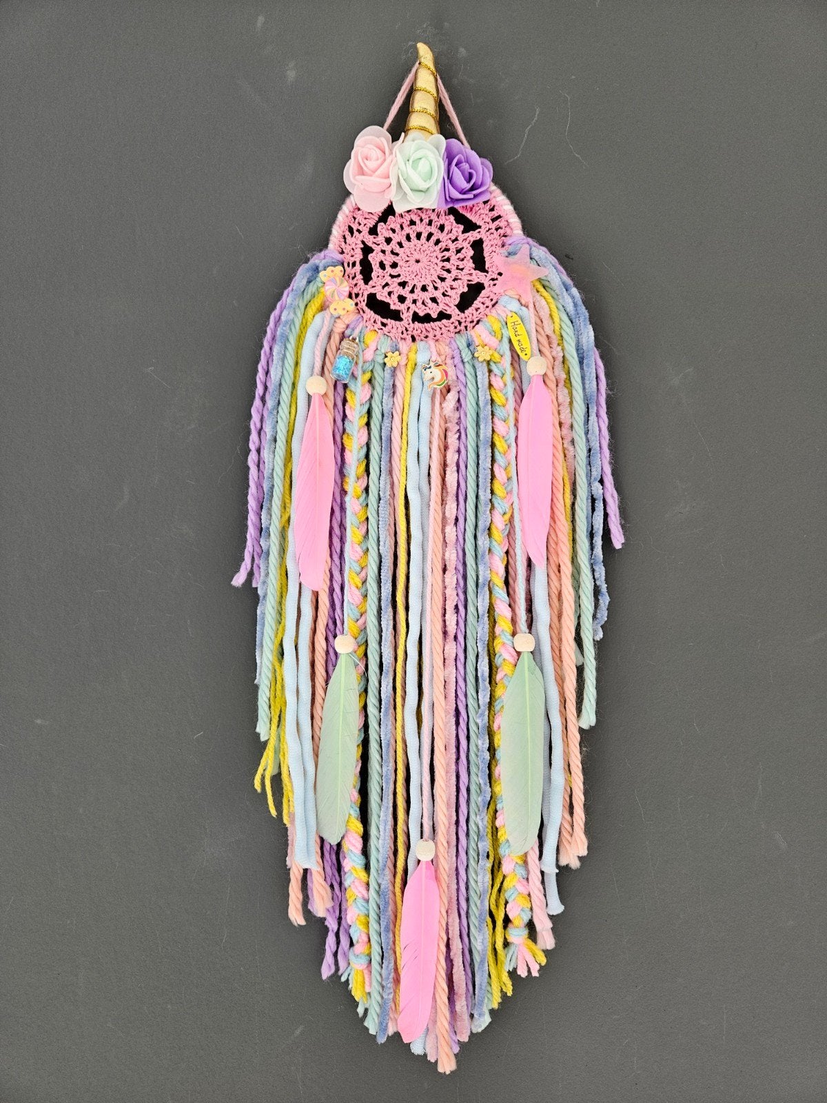 dromenvanger unicorn eenhoorn roze kinderkamer decoratie, Ophalen of Verzenden, Nieuw, Wanddecoratie