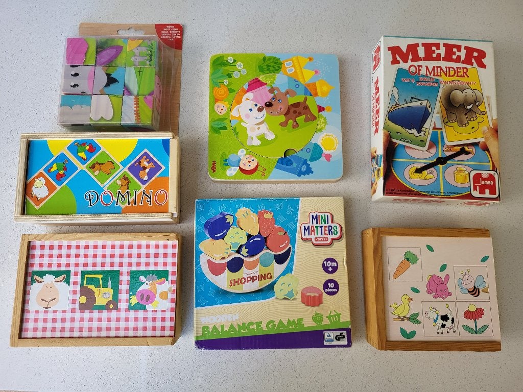 Houten spelletjes en puzzels - Ook los te koop, Ophalen of Verzenden, Zo goed als nieuw, Overige typen