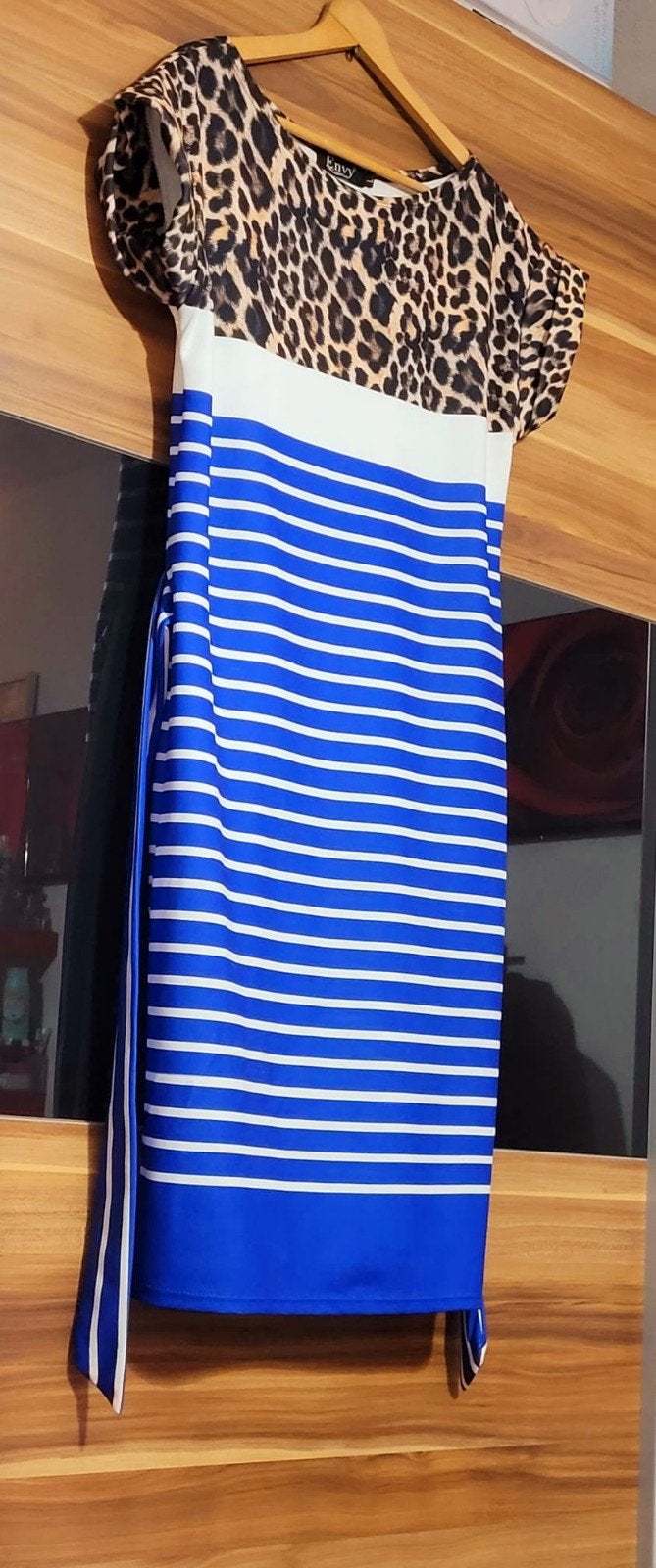 Envy Collection Jurk met Luipaardprint en Strepen, Kleding | Dames, Maat 42/44 (L), Nieuw, Ophalen of Verzenden, Knielengte