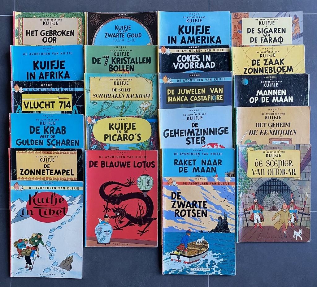 Kuifje Casterman collectie jaren 60/70 – 22 albums, Boeken, Stripboeken, Gelezen, Ophalen of Verzenden, Meerdere stripboeken, Hergé