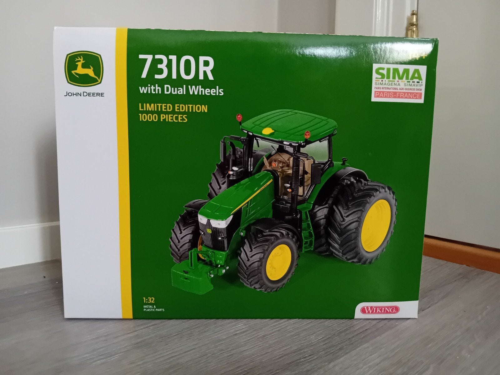 John deere 7310r dubbellucht wiking 1 32, Ophalen of Verzenden, Nieuw, Tractor of Landbouw, Overige merken