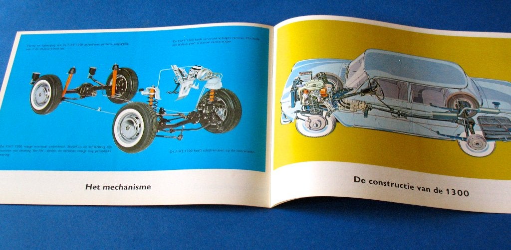 Folder autofolder Fiat 1300 ZGAN 1965, Ophalen of Verzenden, Gelezen, Overige merken, Fiat